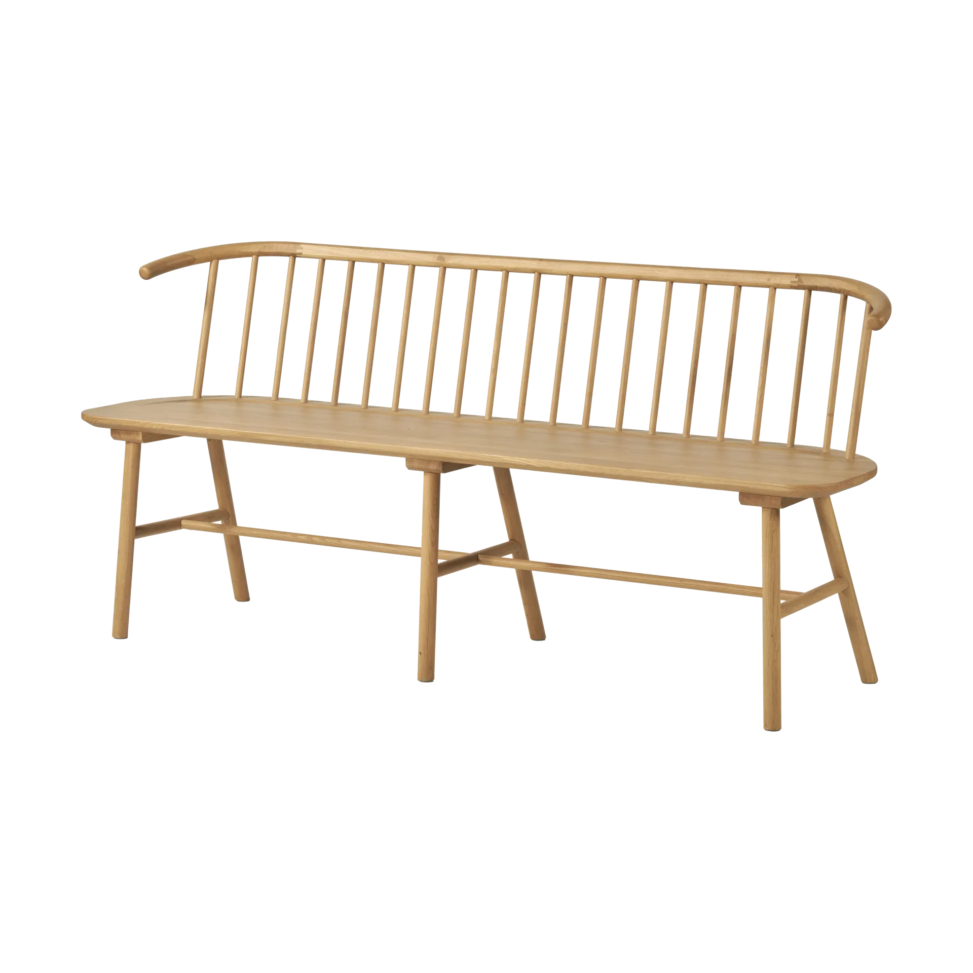 VIOR bench with backrest, Lacquered oak NJRD