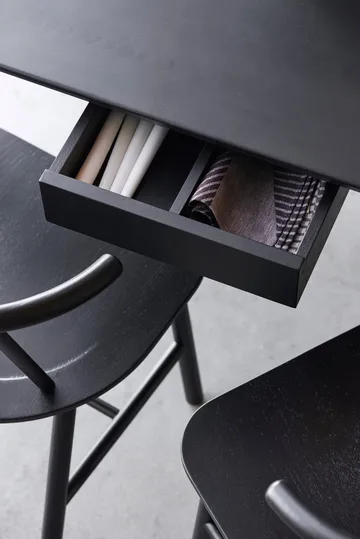VIOR dining table 90x120 cm - Black lacquered oak - NJRD