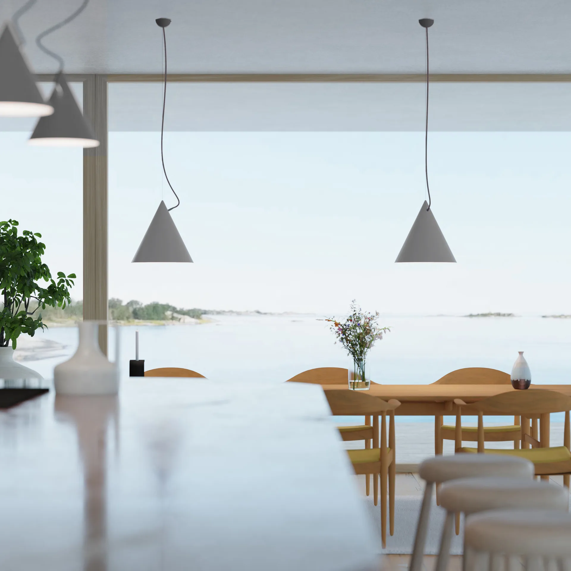 Castor pendant 40 cm, Olive gray-dark gray-black Noon