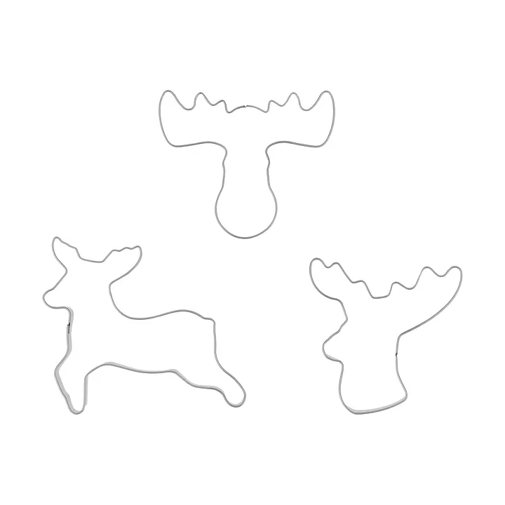 BAKE gingerbread cutter - Reindeer, 3 pieces - Nordwik