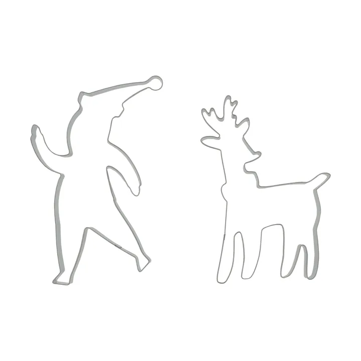 BAKE gingerbread cutter - Santa & Reindeer, 2 pieces - Nordwik