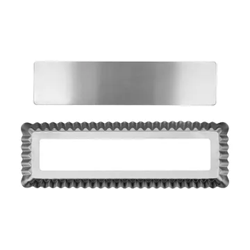 BAKE pie tin with removable base - Rectangular, stainless steel, 35x11 cm - Nordwik