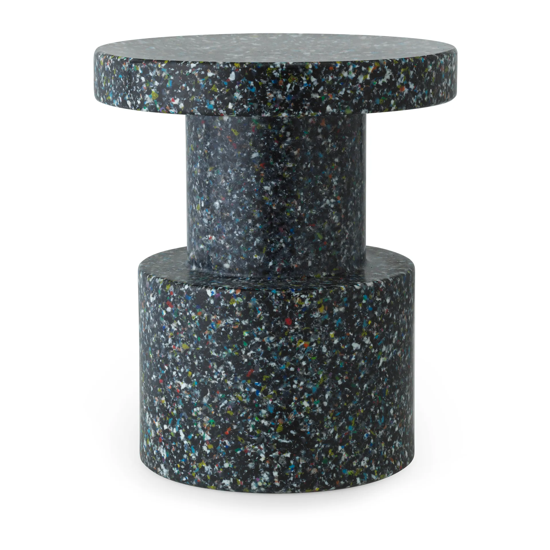 Bit round stool, Black-multi, Ø36x42 cm Normann Copenhagen