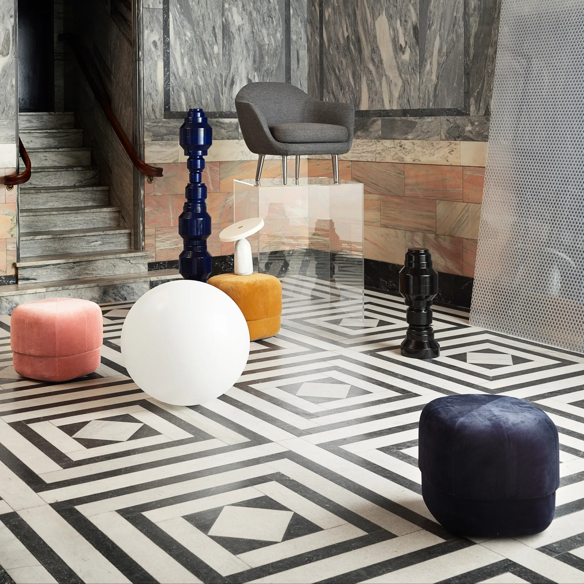 Circus pouf, dark blue Normann Copenhagen