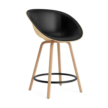 Mat Bar Armchair front-upholstered 65 cm - Ultra 41599-hemp-beech-black steel - Normann Copenhagen