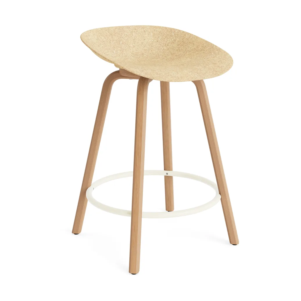 Mat Barstool 65 cm, Hemp-beech-cream steel Normann Copenhagen