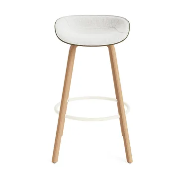 Mat Barstool barstool front-covered 75 cm - Hallingdal 110-seaweed-beech-cream steel - Normann Copenhagen