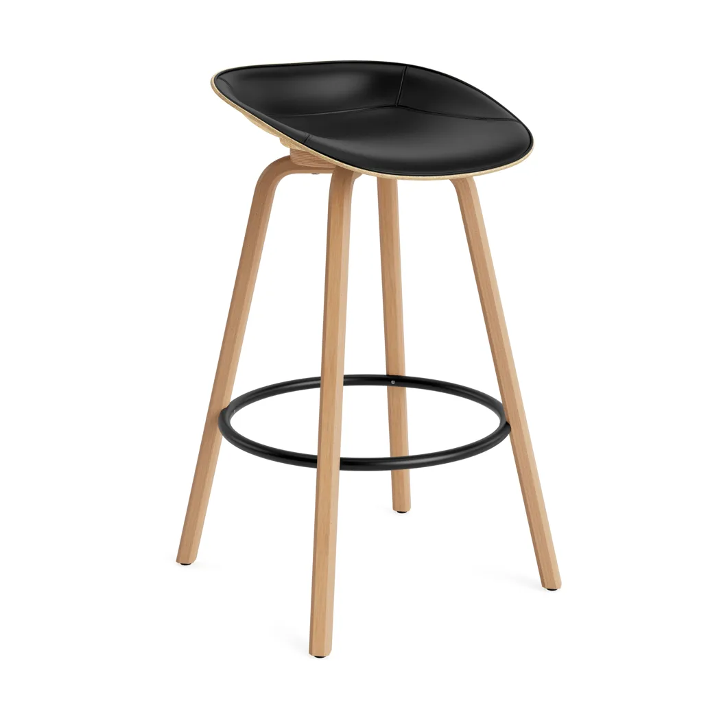 Mat Barstool barstool front-covered 75 cm, Ultra 41599-hemp-beech-black steel Normann Copenhagen