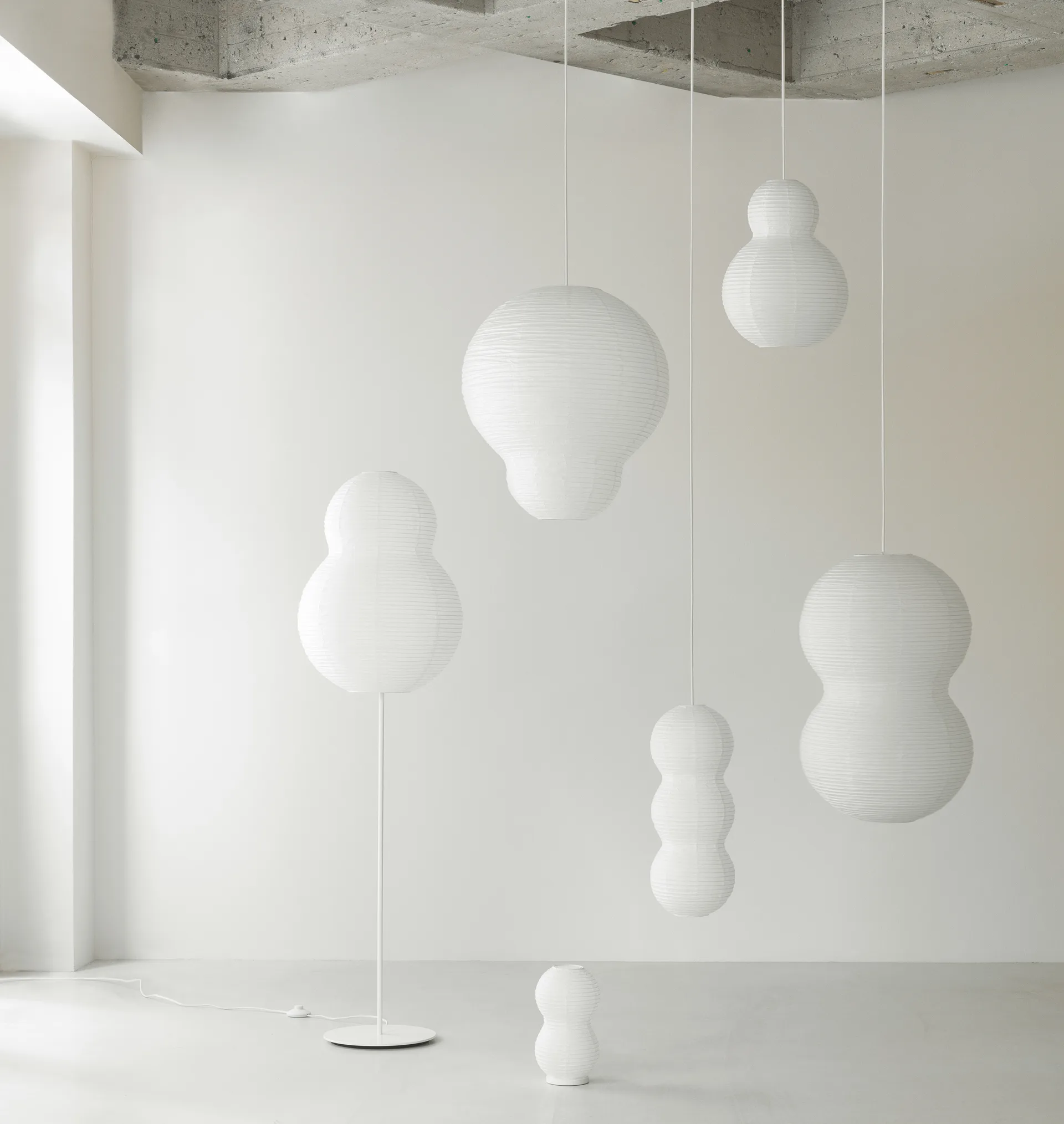 Puff cord with ceiling cup 2.5 m, White Normann Copenhagen