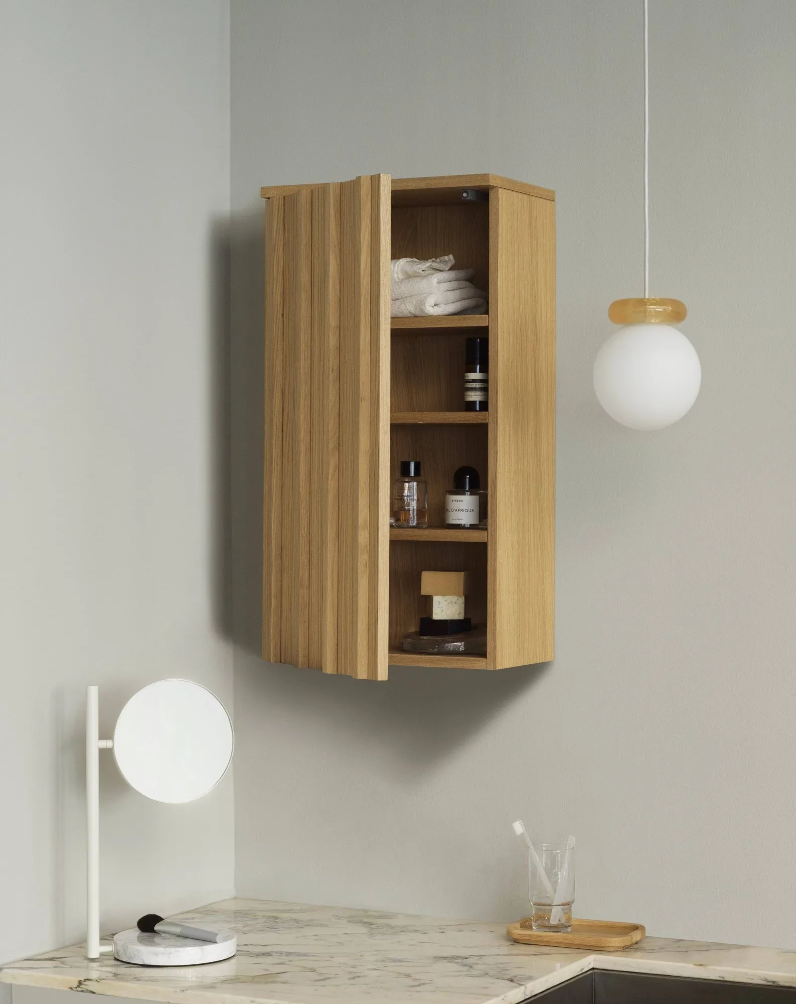 Rib wall cabinet, Oak, 73x40x23 cm Normann Copenhagen