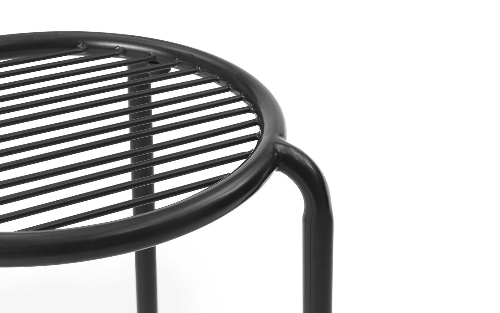 Vig round stool, Black, Ø41x46 cm Normann Copenhagen