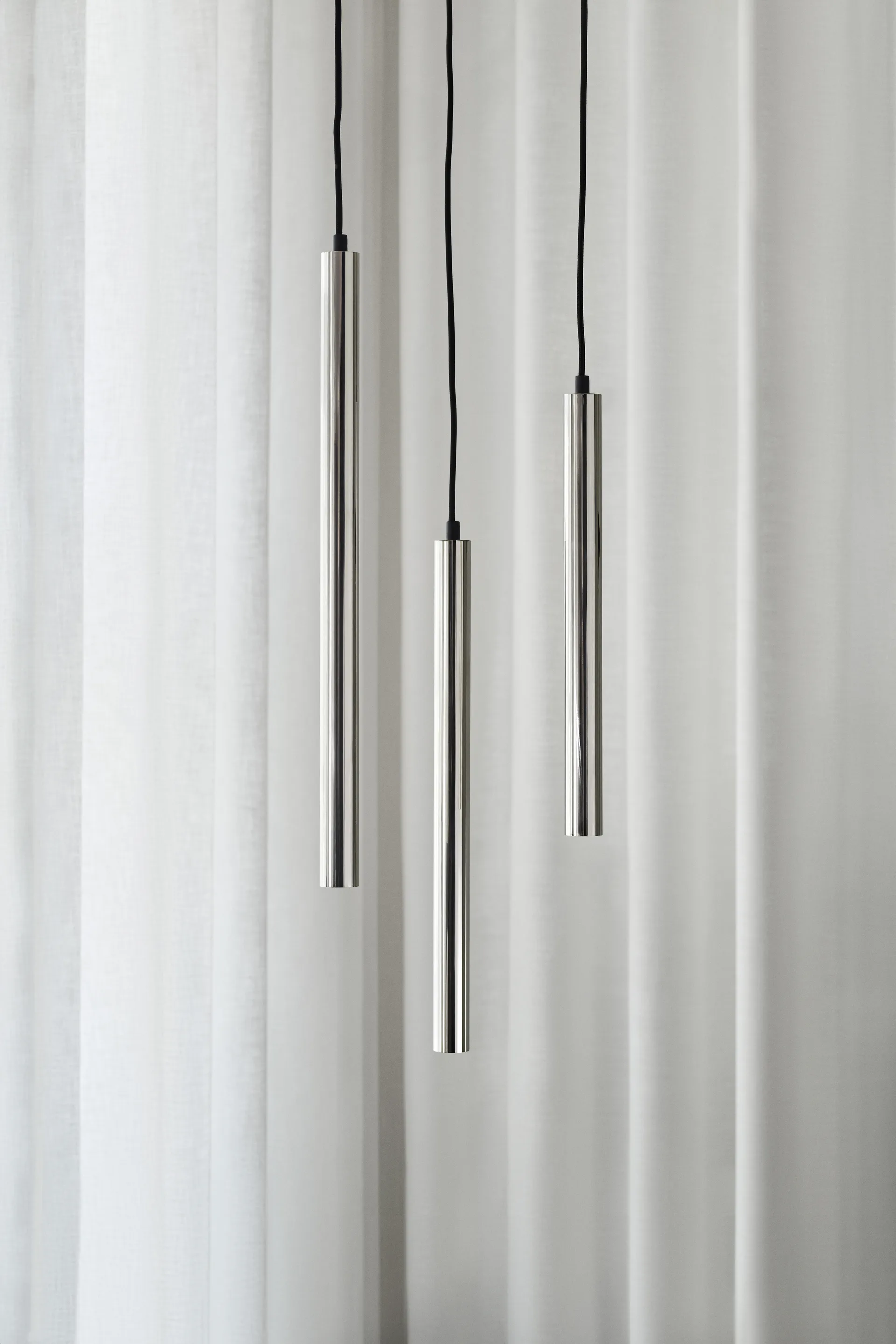 Pipe pendant lamp, Polished steel, small NORR11