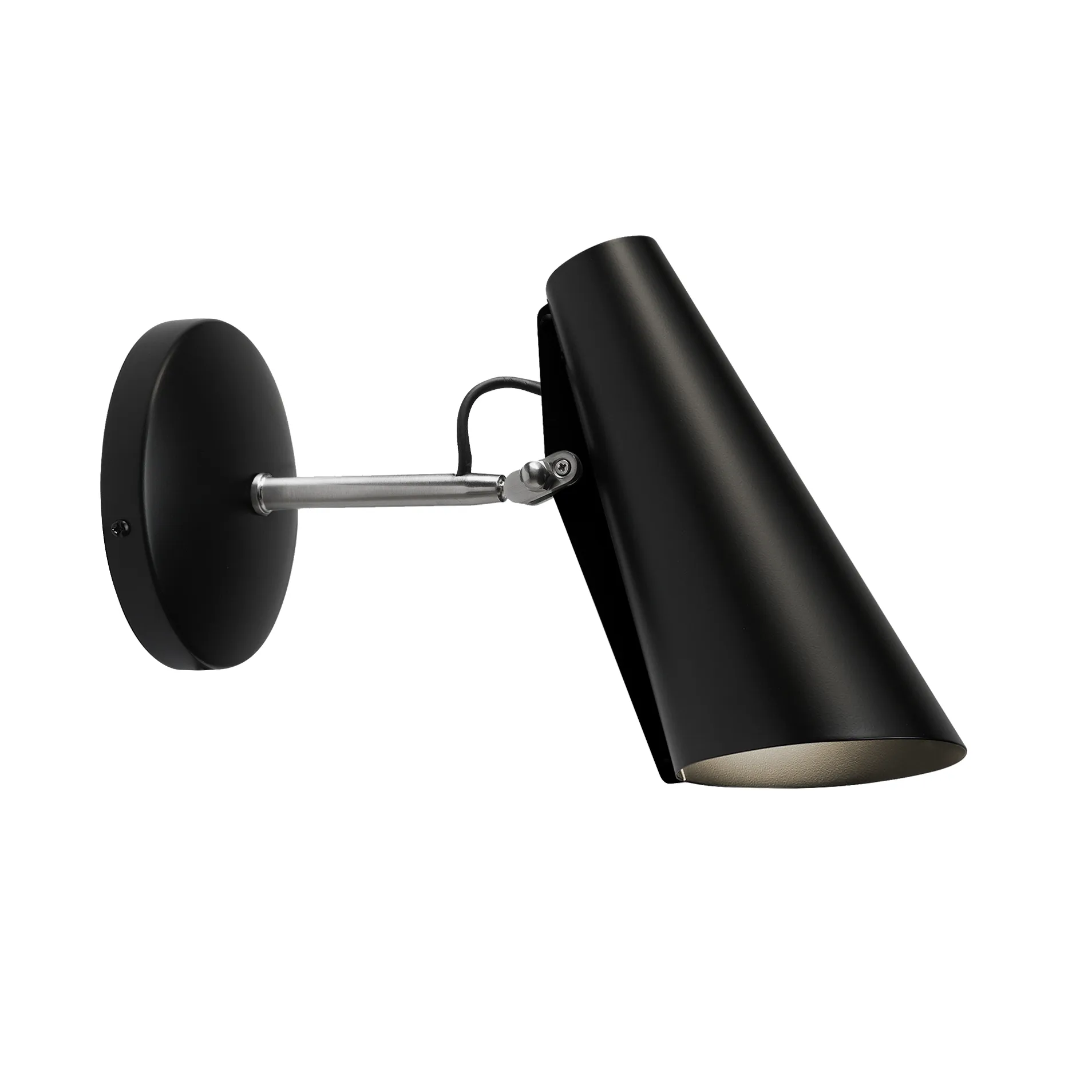 Birdy wall lamp short, black-steel Northern