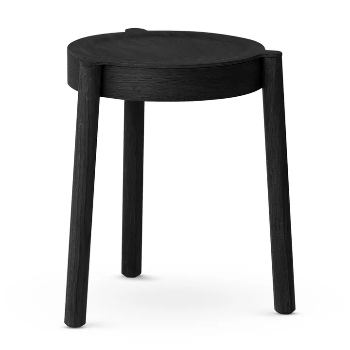 Pal round stool - Black oak, Ø37x46 cm - Northern
