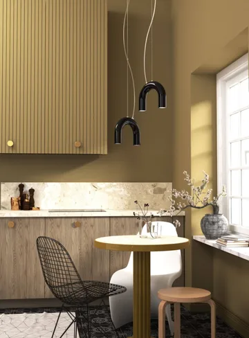 Arch single pendant lamp - Black, 25.5 cm - Oblure