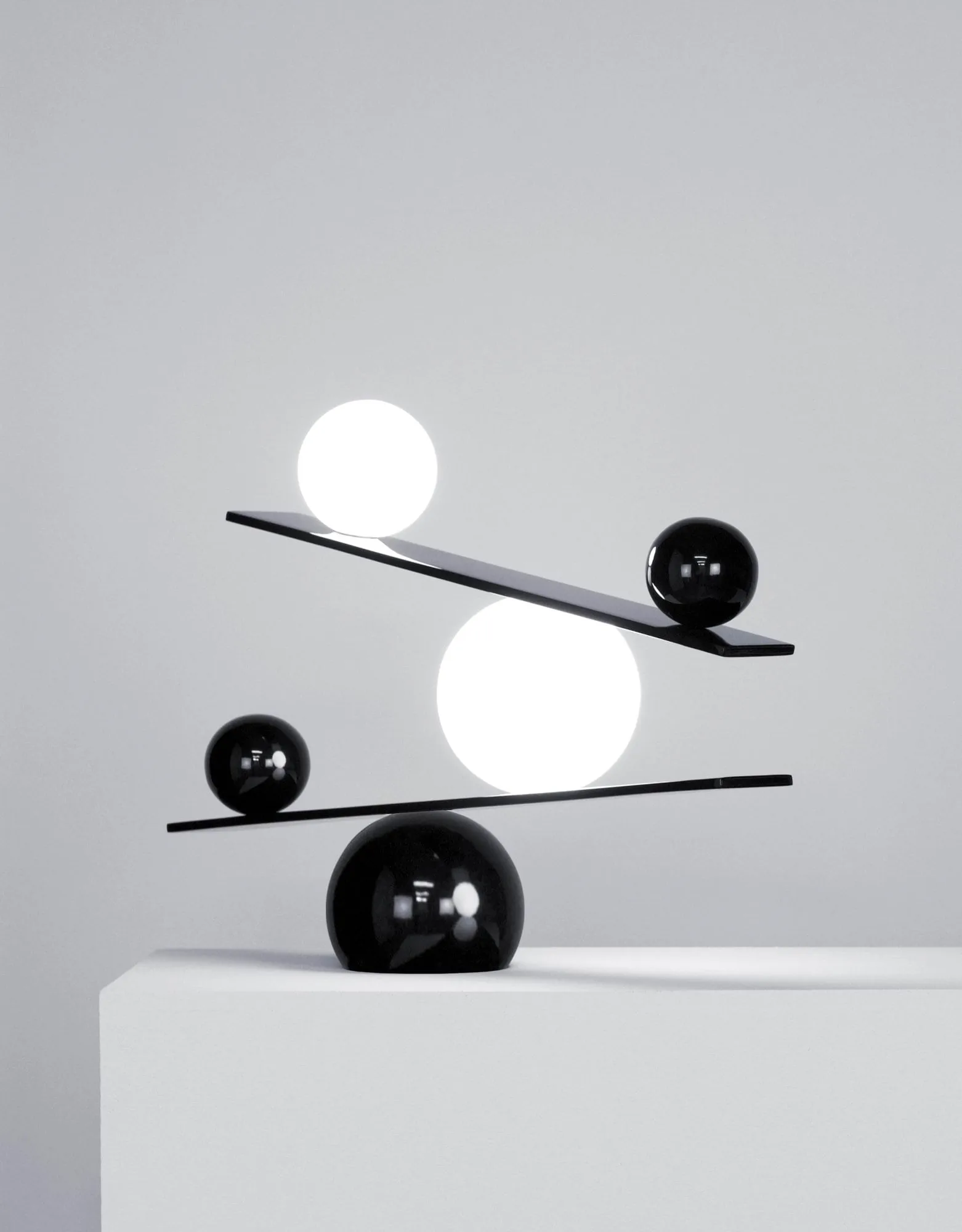 Balance table lamp, Black, v2 Oblure