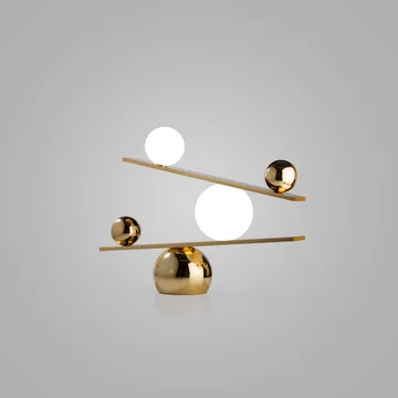 Balance table lamp - Brass, v2 - Oblure