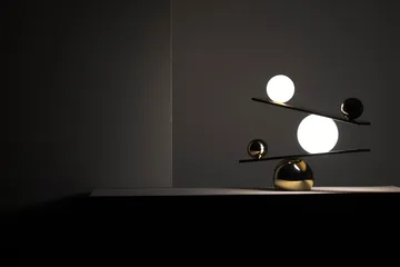 Balance table lamp - Brass, v2 - Oblure
