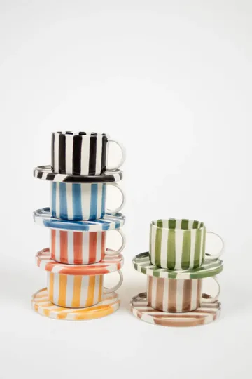 Monica cup with saucer - Blue - Olsson & Jensen