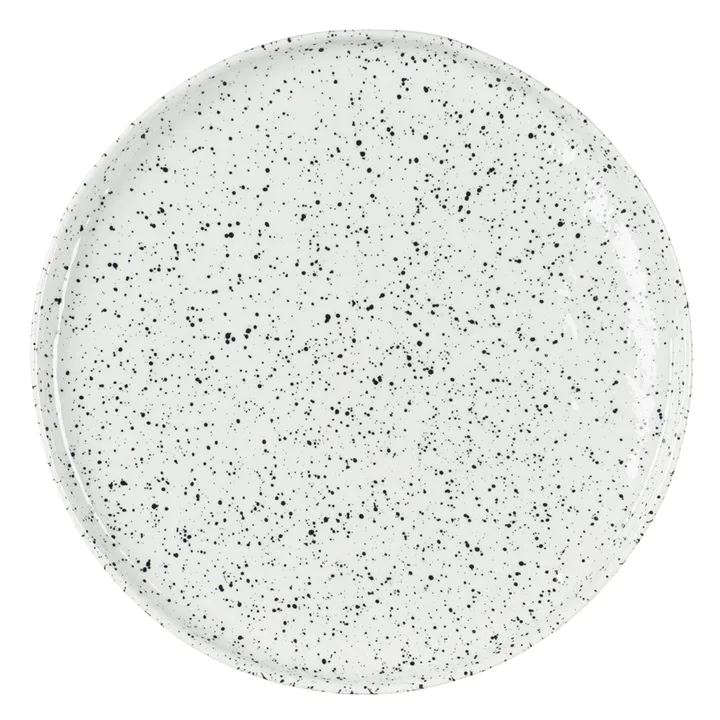 Poppi side plate 21 cm - white-black - Olsson & Jensen