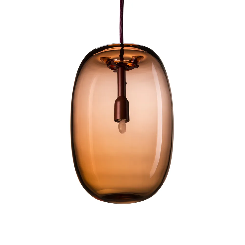 Pebble pendant, Oxblood, elongated, glass Örsjö Belysning