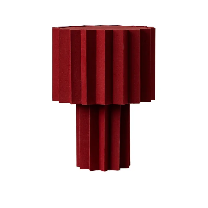 Plissé fabric table lamp - Red, 40,9 cm - Örsjö Belysning