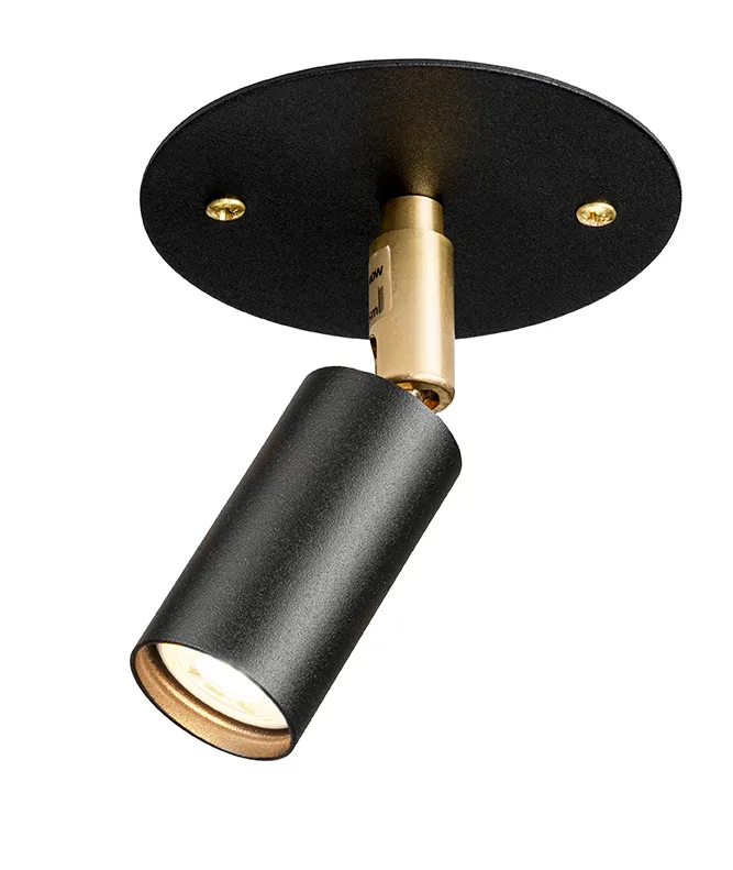 Starlight 1 ceiling/wall lamp plate fixed installation, Black textured lacquer RAL 9005 Örsjö Belysning