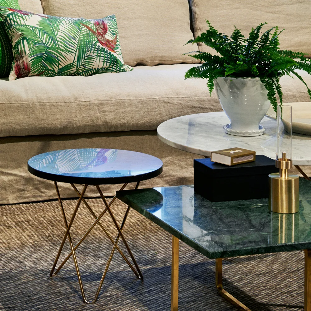 O Table coffee table, marble black. brass stand OX Denmarq