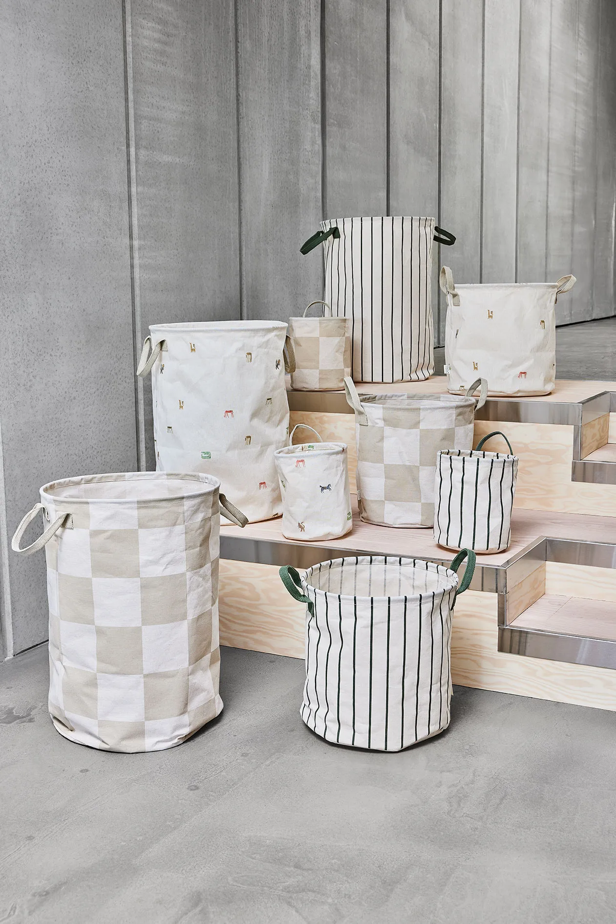 Chess storage baskets small 2-pack, Clay-offwhite OYOY