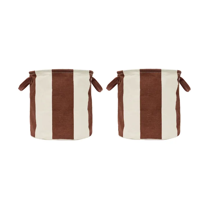 Kara storage basket medium Ø32x32 cm 2-pack - Nutmeg - OYOY