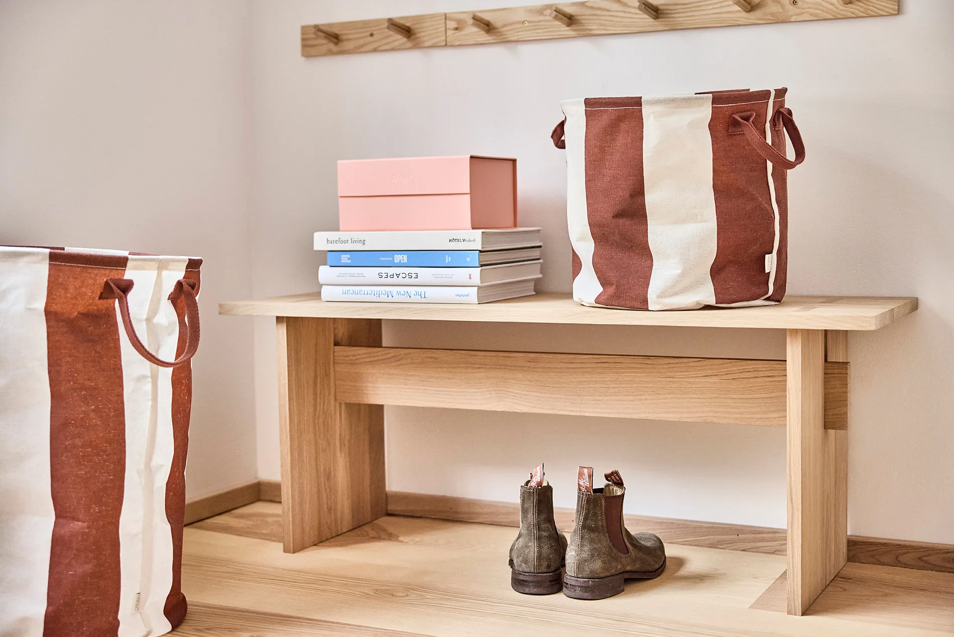 Kara storage basket medium Ø32x32 cm 2-pack, Nutmeg OYOY