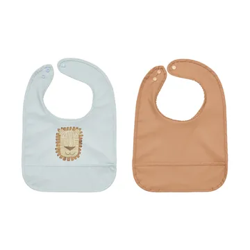 Lobo Lion bib 2 parts - Caramel-ice Blue - OYOY