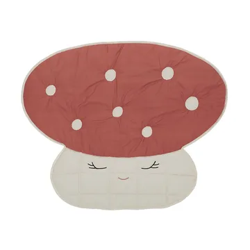 Mushroom quilted blanket - Offwhite-red - OYOY