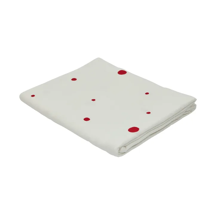 Nori tablecloth 140x200 cm - White-cherry red - OYOY