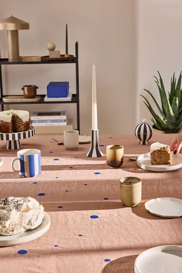 Nori tablecloth 140x260 cm - Terracotta-optic blue - OYOY