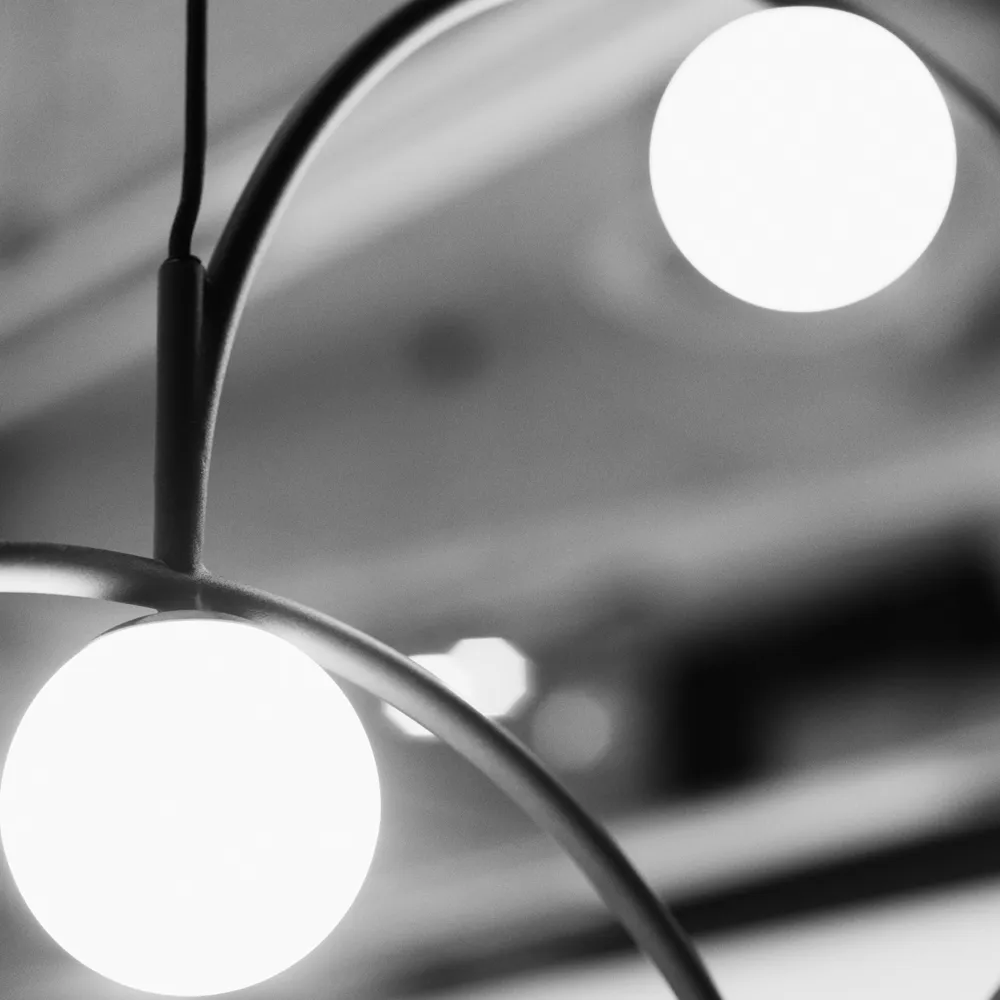 Bounce 169 pendant lamp, Black, opal glass Pholc
