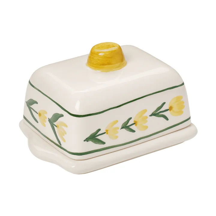 Cottage Flower butter dish - Yellow, 17x11.5 cm - Pick a Poppy