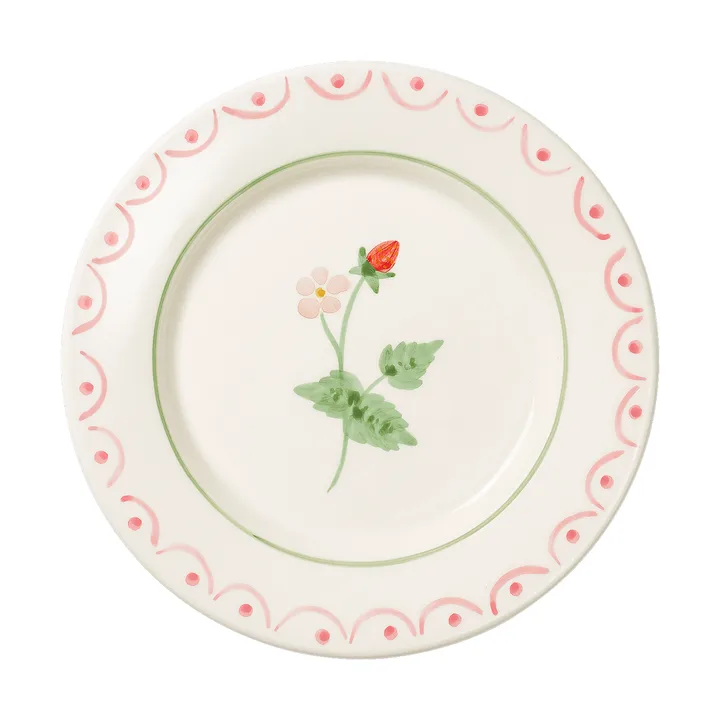 Cottage flower Wild Strawberry salad plate - Red, 22 cm - Pick a Poppy