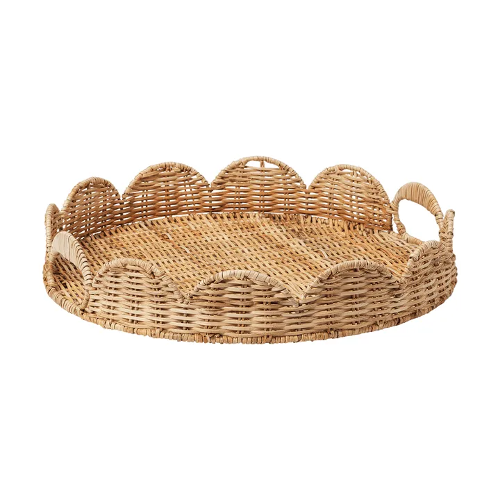 Round Scallop tray - Natural, 40 cm - Pick a Poppy