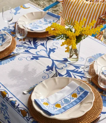 Suzani tablecloth - Blue, 350x150 cm - Pick a Poppy