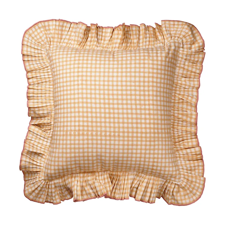 Vichy cushion - Light Yellow, 40x40 cm - Pick a Poppy