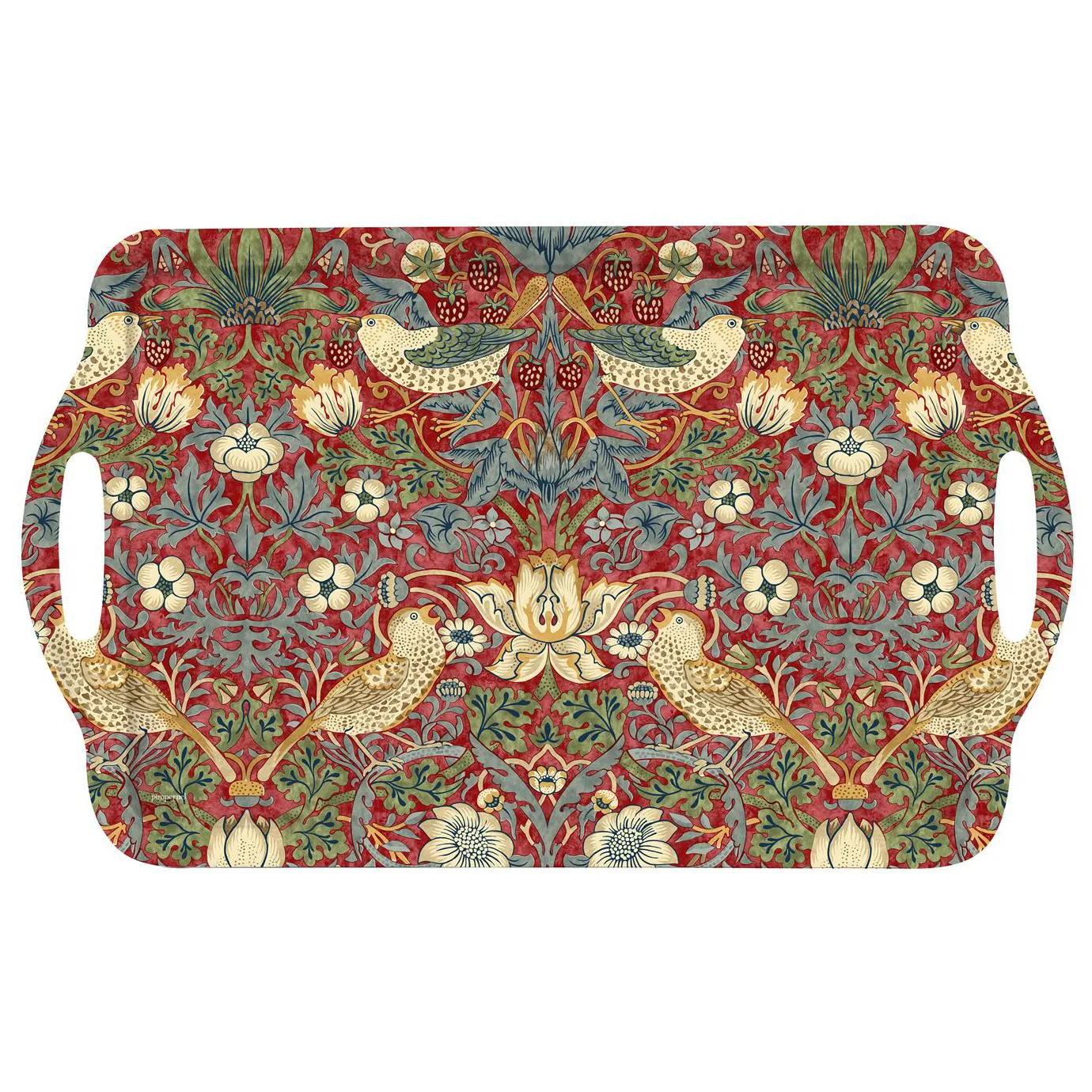 Strawberry Thief tray with handle, Red Pimpernel