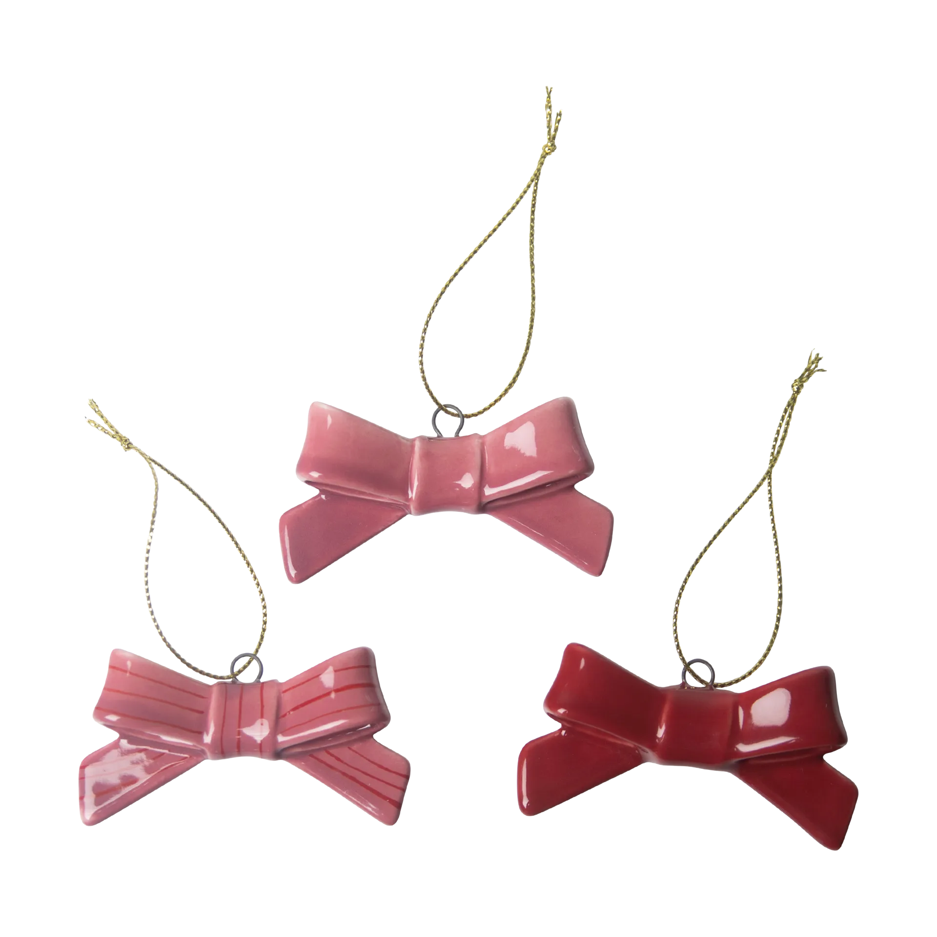 Bow decoration hangers 3 pieces, Red-pink Pluto Design