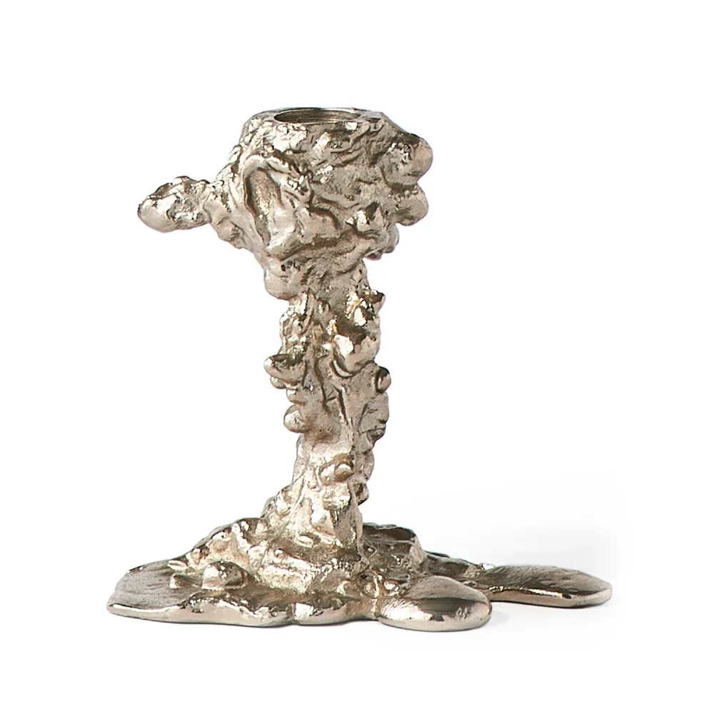 Drip candlestick 14 cm, Silver POLSPOTTEN
