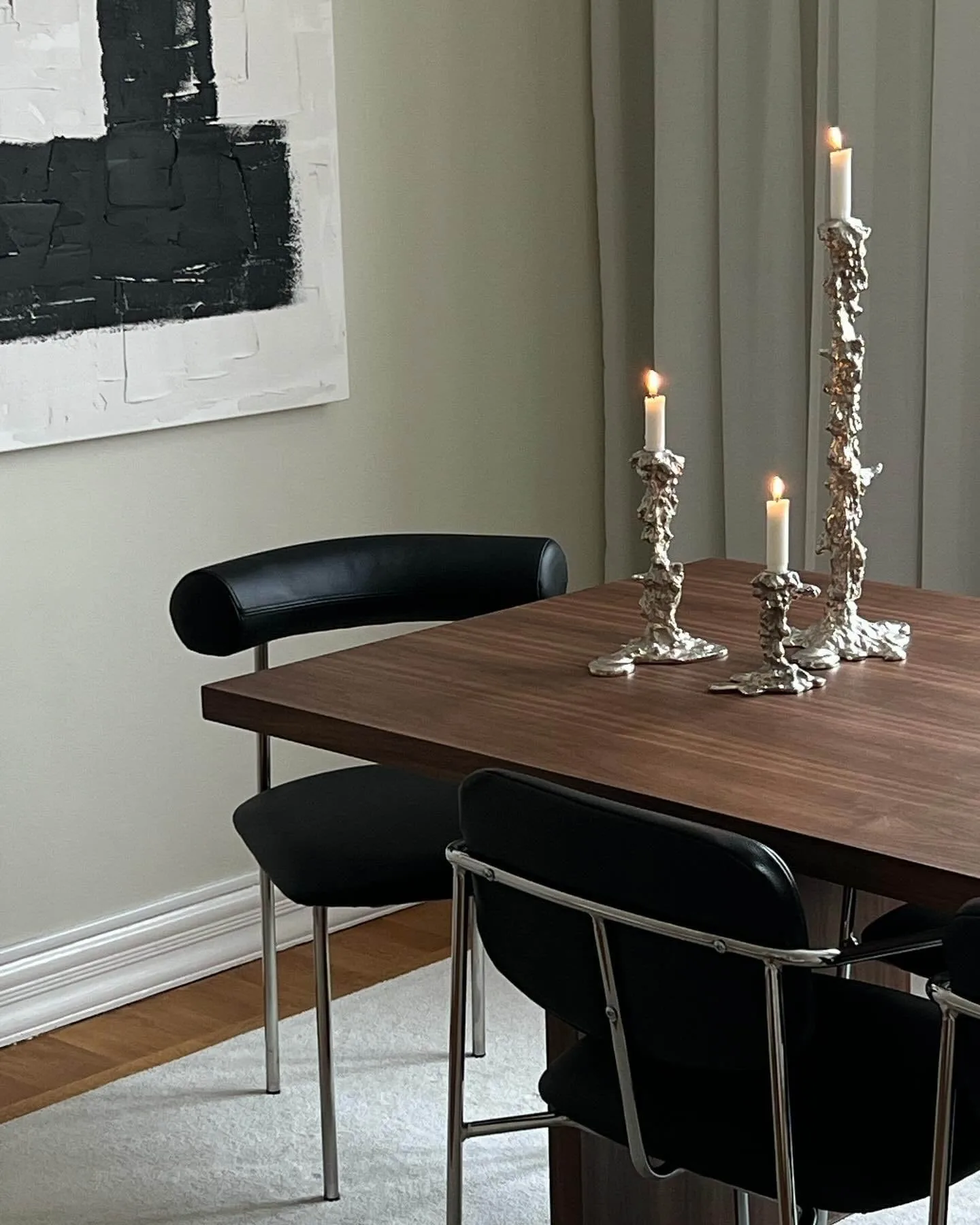 Drip candlestick XXL 50 cm, Silver POLSPOTTEN