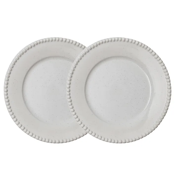 Daria dinner plate Ø28 cm 2-pack - Cotton white shiny - PotteryJo