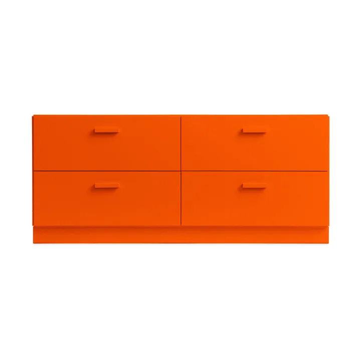 Relief low dresser with base 123x46.6 cm orange - Relief