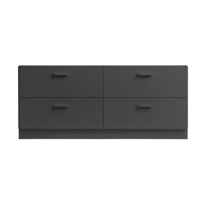 Relief low dresser with pedestal 123x46.6 cm grey - Relief