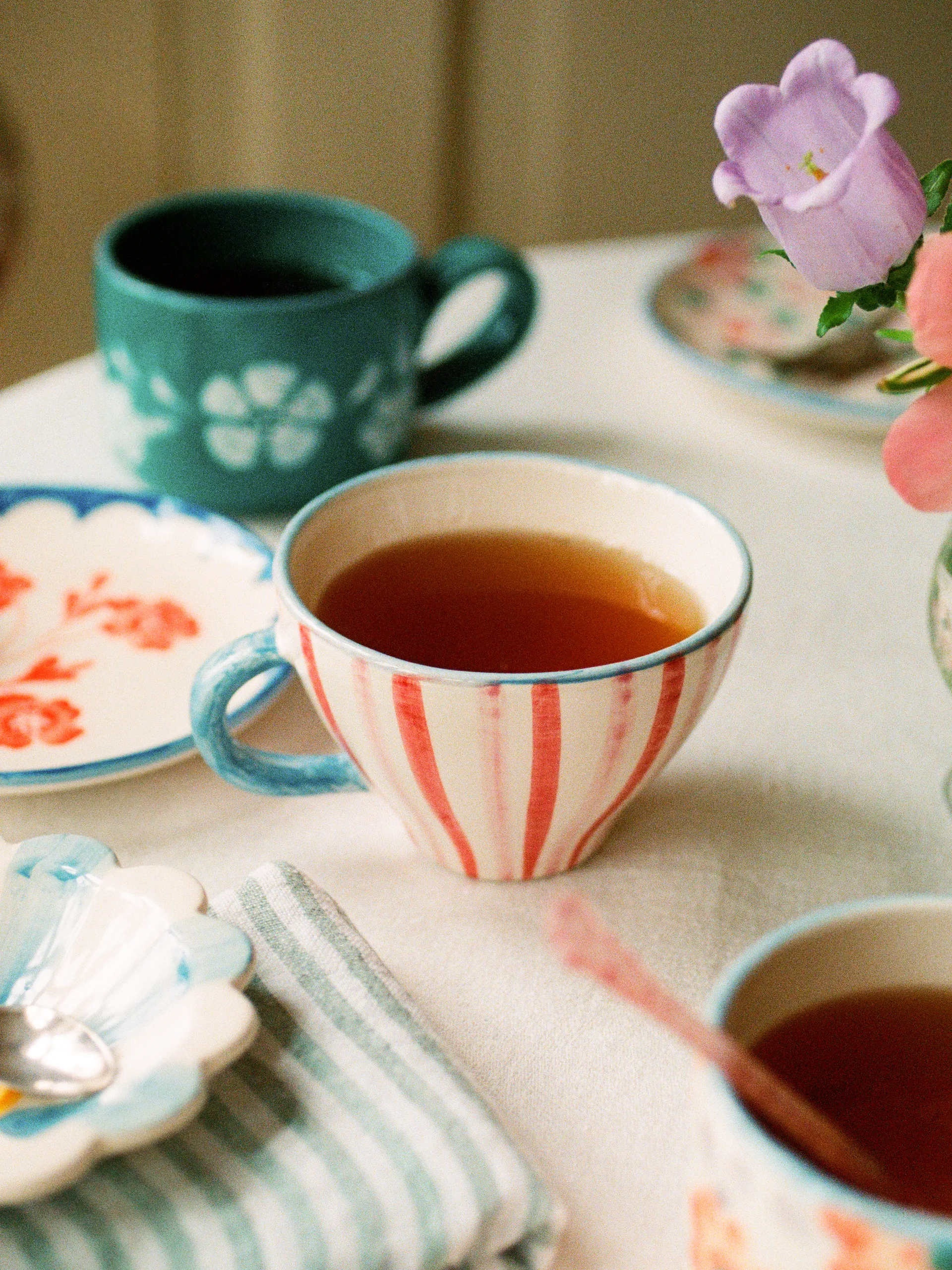 Rice ceramic teacup, Stripes RICE