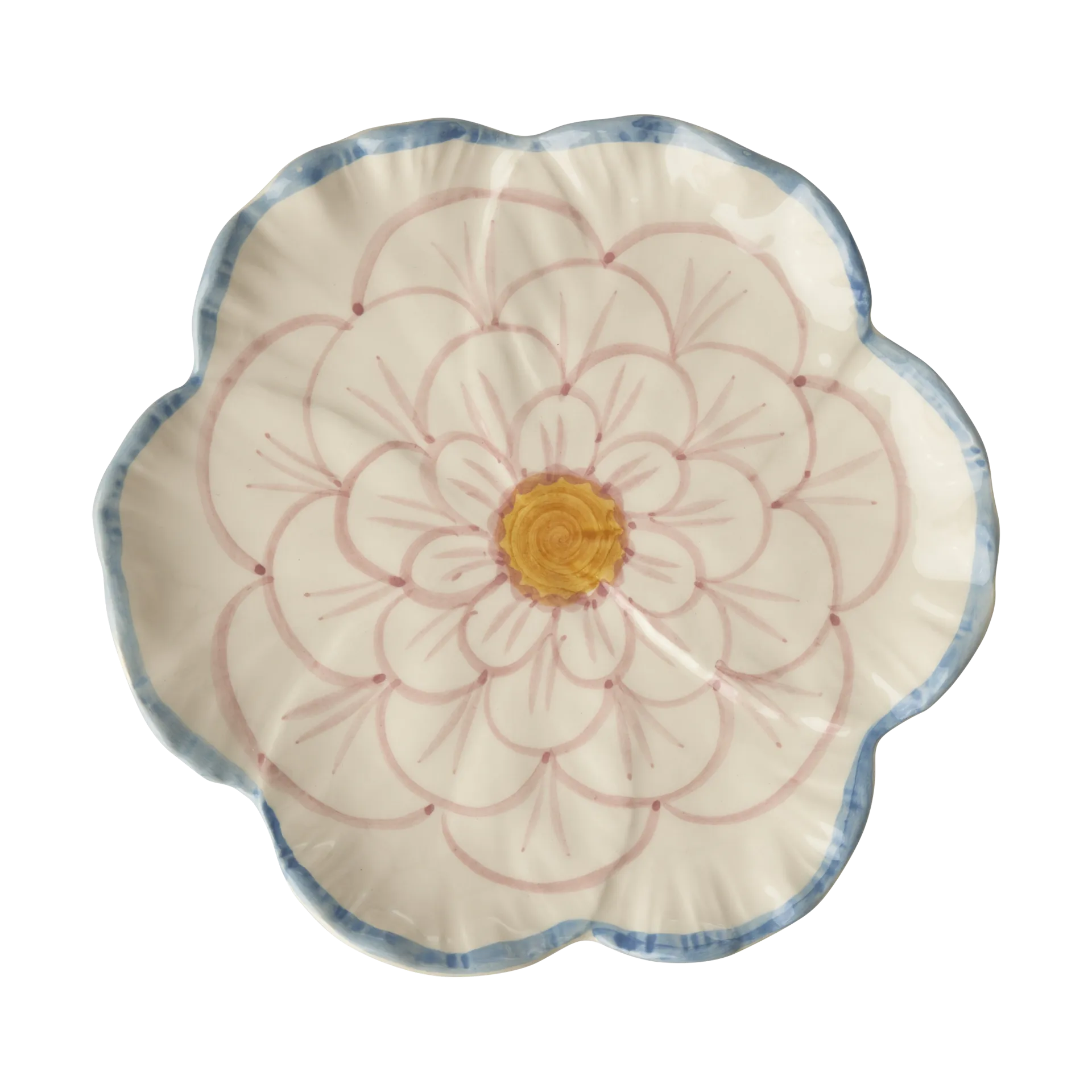 Rice Flower plate Ø19.5 cm, Blue border RICE